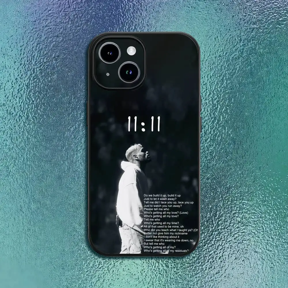 حافظة هاتف C-Chris B-Brown-n لهاتف آيفون 17 12 13 14 15 16Pro Max Plus غلاف ناعم أسود كلاسيكي