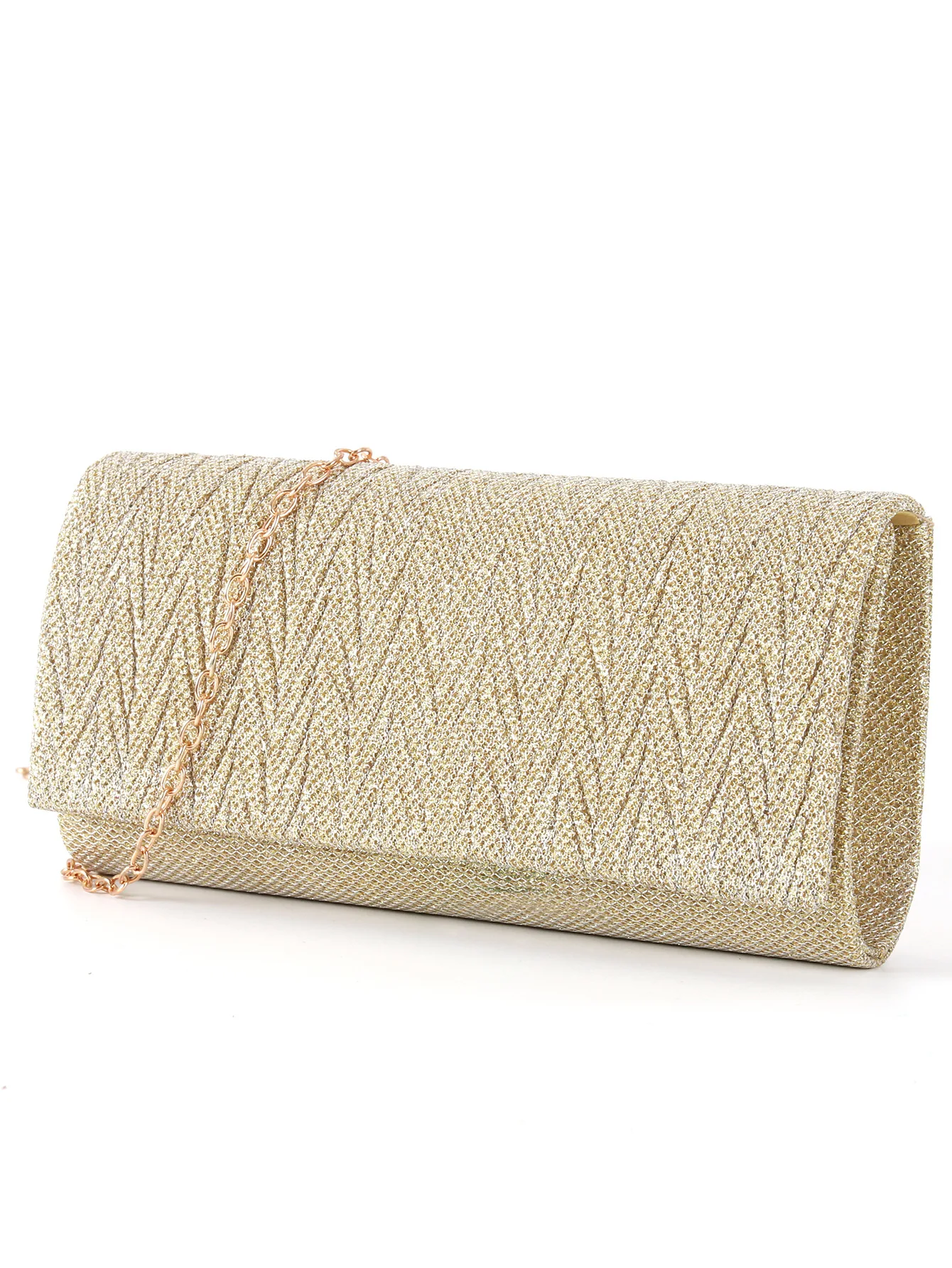 

Beautiful Gold Clutch Purse, Small Sparkle Dressy Wedding Party Bridal Crossbody Evening Bag