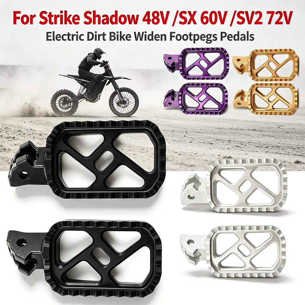 For Strike Shadow 48V SX 60V SV2 72V Motorcycle Accessories New Widen Footrest Foot Pegs Rests Foot Pedals Footpegs E-Bike Parts