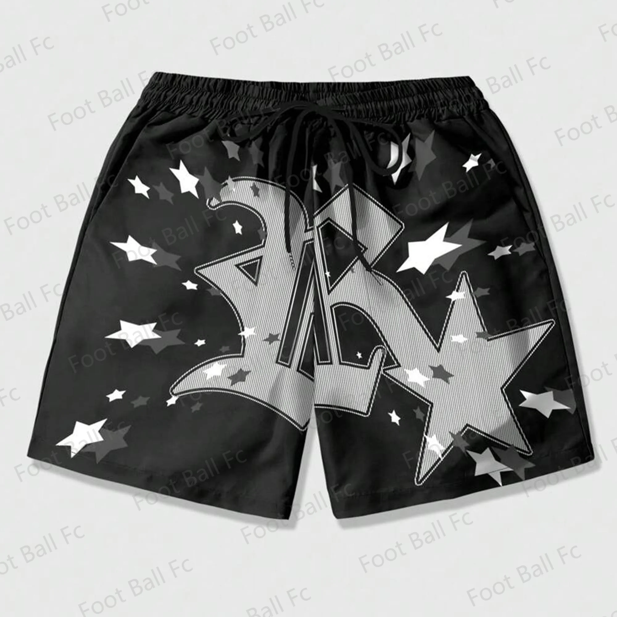 2024 New Vintage Summer Stars Slogan Print Sport Drawstring Basketball Shorts Casual Gothic Shorts Daily Life Kids/Adullt Trunks