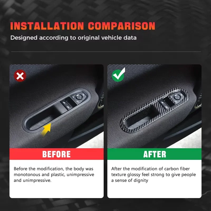 

For MINI Cooper S SE J01 New Energy Real Dry Carbon Fiber 2024-2025 Window Switch Panel Interior Modification Accessories Trim