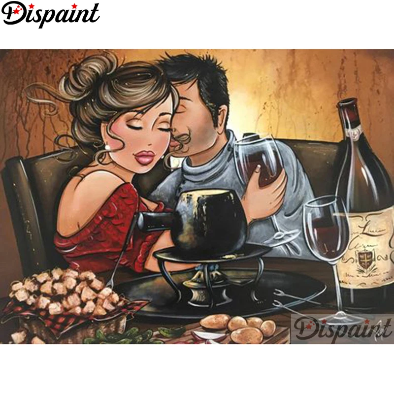 

Dispaint Full Square/Round Drill 5D DIY Diamond Painting "Cartoon couple" 3D Embroidery Cross Stitch Home Decor Gift A18393