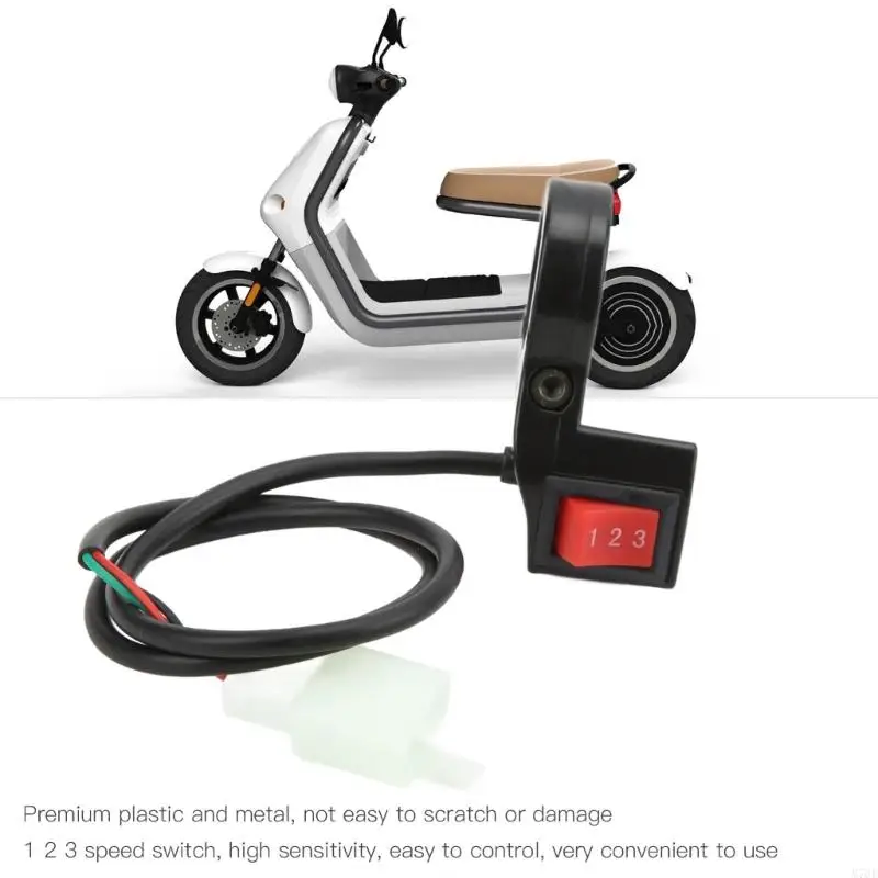 M76E Elektro-Trike 3-Gang-Lenkerwahlschalter mit 22-mm-Lenkerpassung, 1 2 3 Daumentaste und 3-poligem Kabel zur Steuerung von – Detail 5
