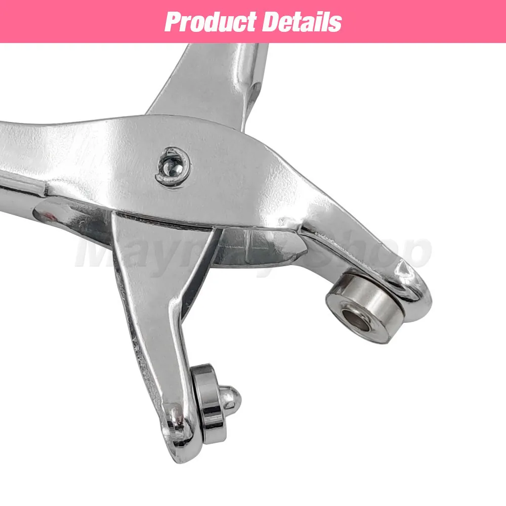 4mm/6mm/12mm Ösenzangen-Set mit 100 Ösen-Metallringen für DIY-Kappen, Taschen, Kleidung, Lederarbeiten, Schuhe, Gürtel – Detail 2