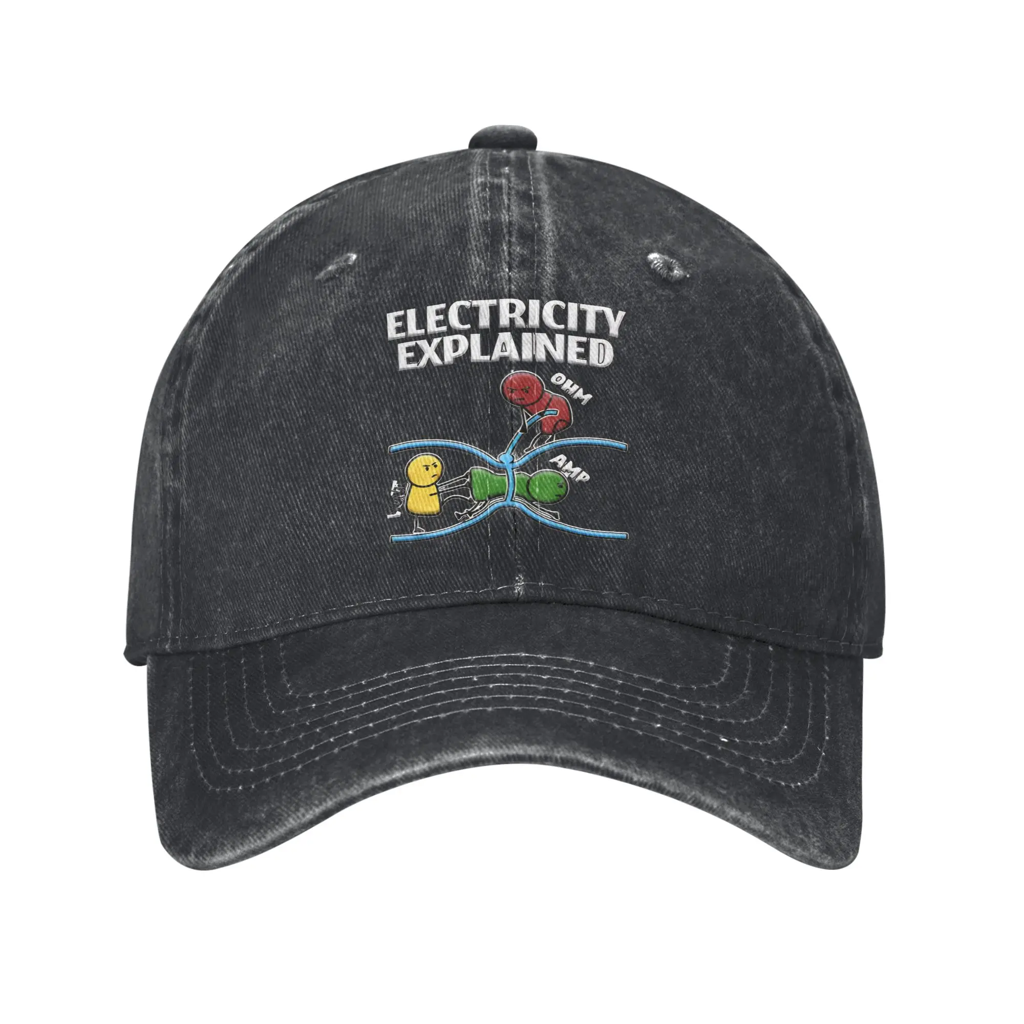 Fashion Electrical Engineer Ohms Law  Baseball Cap Unisex Style Distressed Washed Snapback Hat  Outdoor Activities Gift Caps Hat