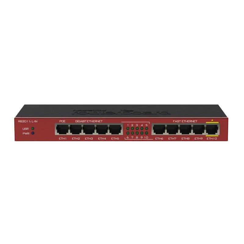 

Mikrotik RB2011iL-IN POE Router Smallform Factor EthernetRouter with 5x10/100/1000 Ethernet Ports, 5x10/100/100 Ethernet Ports