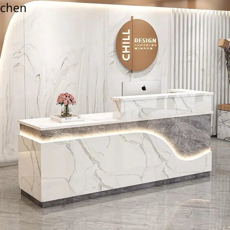 ZML Beauty Salon Reception Desk Clothing Store Cashier Counter Corner with Counter