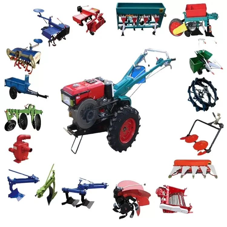 Farm mini walk behind tractor multipurpose traktor diesel engine small 15 hp 18hp 20hp two wheels hand walking tractor