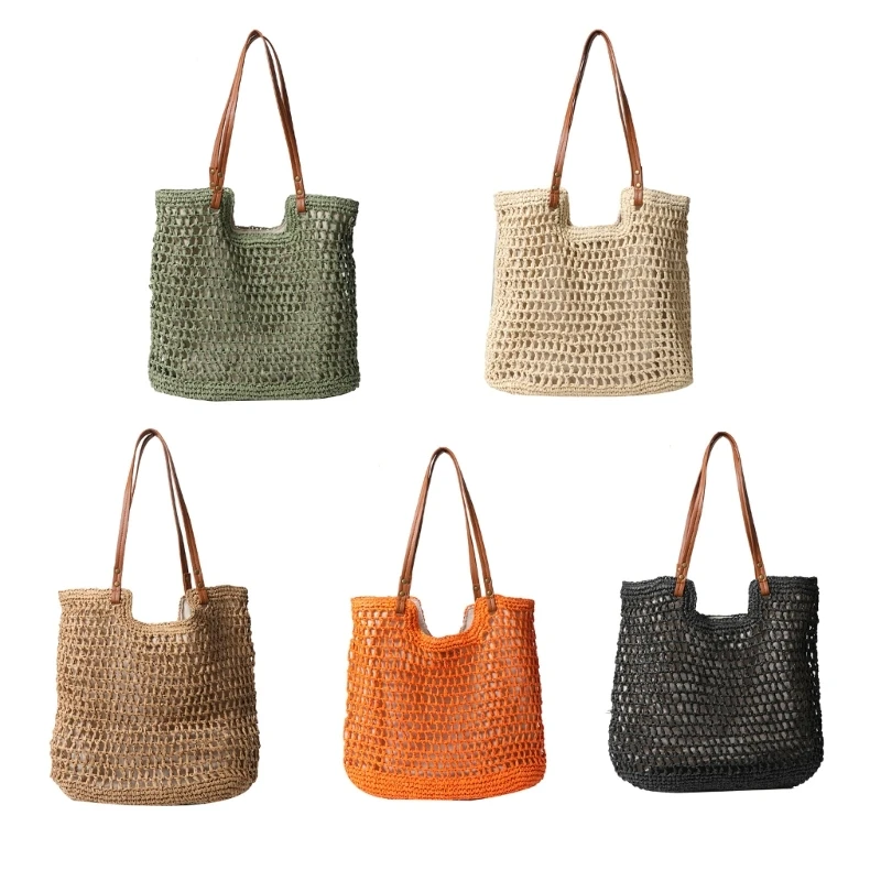 

Women Straw Handbag Beach Bag Large Capacity Hobo Bag Handmade Shoulder Bag