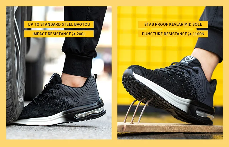 Stahl Kappe Schuhe Sicherheit Schutz Schuhe Air Kissen Arbeit Sicherheits Schuhe Männer Frauen Atmungsaktive Arbeit Sneaker Anti Smash Anti-punktion – Detail 11