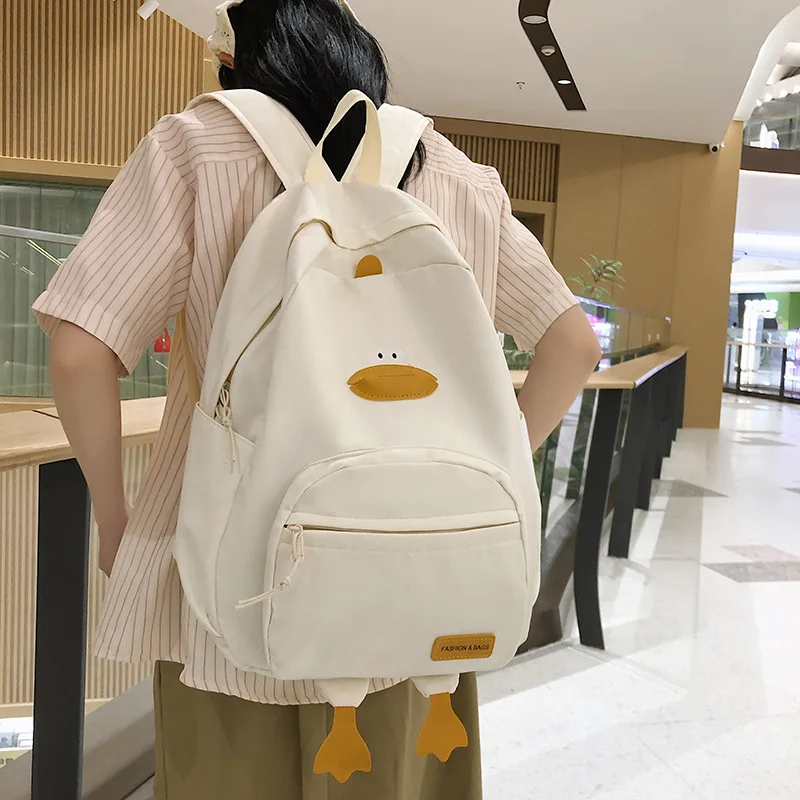 New Cartoon Duck Backpack Designer Cute Travel Bag Female College Student Versatile Korean Edition Girls' School Bag