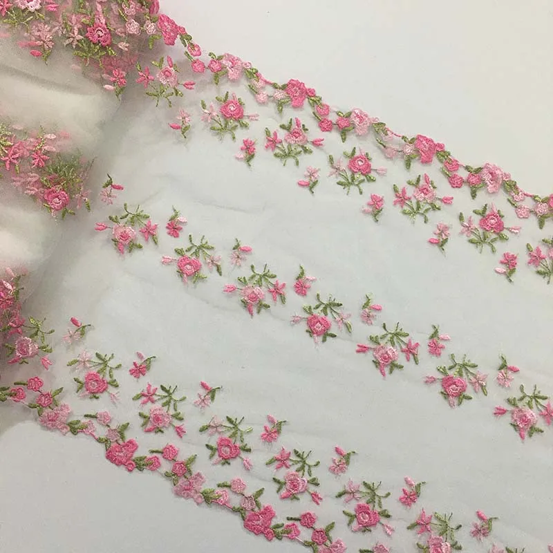 

20 ярдов двусторонняя цветочная вышивка кружевная бейка ткань юбка подол для одежды аксессуары платье шитье костюм нижнее белье