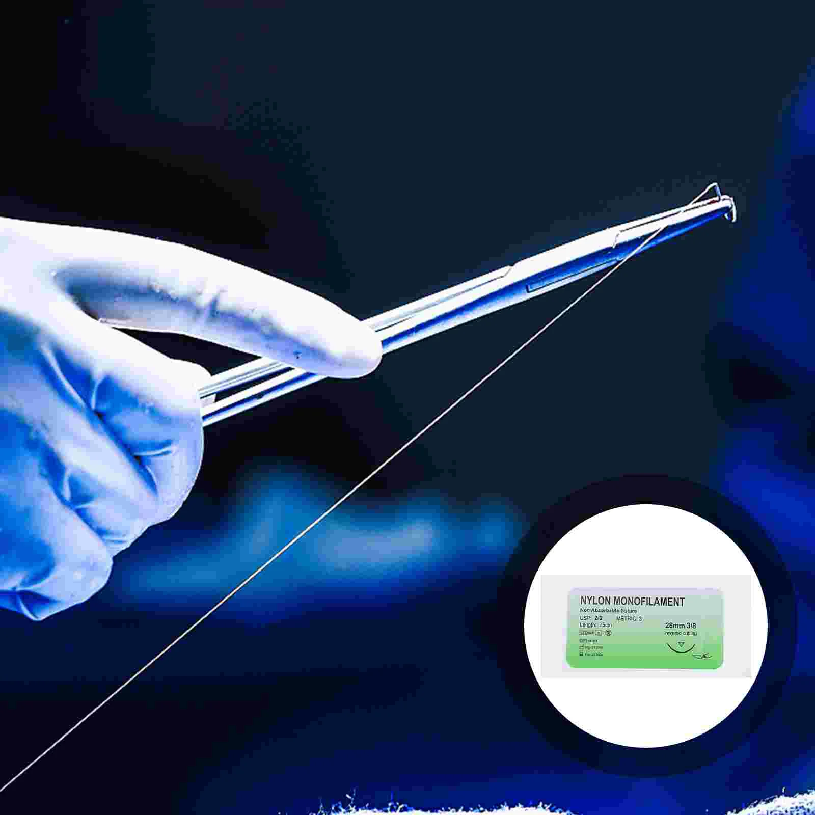 

12 Pcs Suture Needle Threads Suturing Practice Equipment Suite Monofilament Kit Nylon Device with