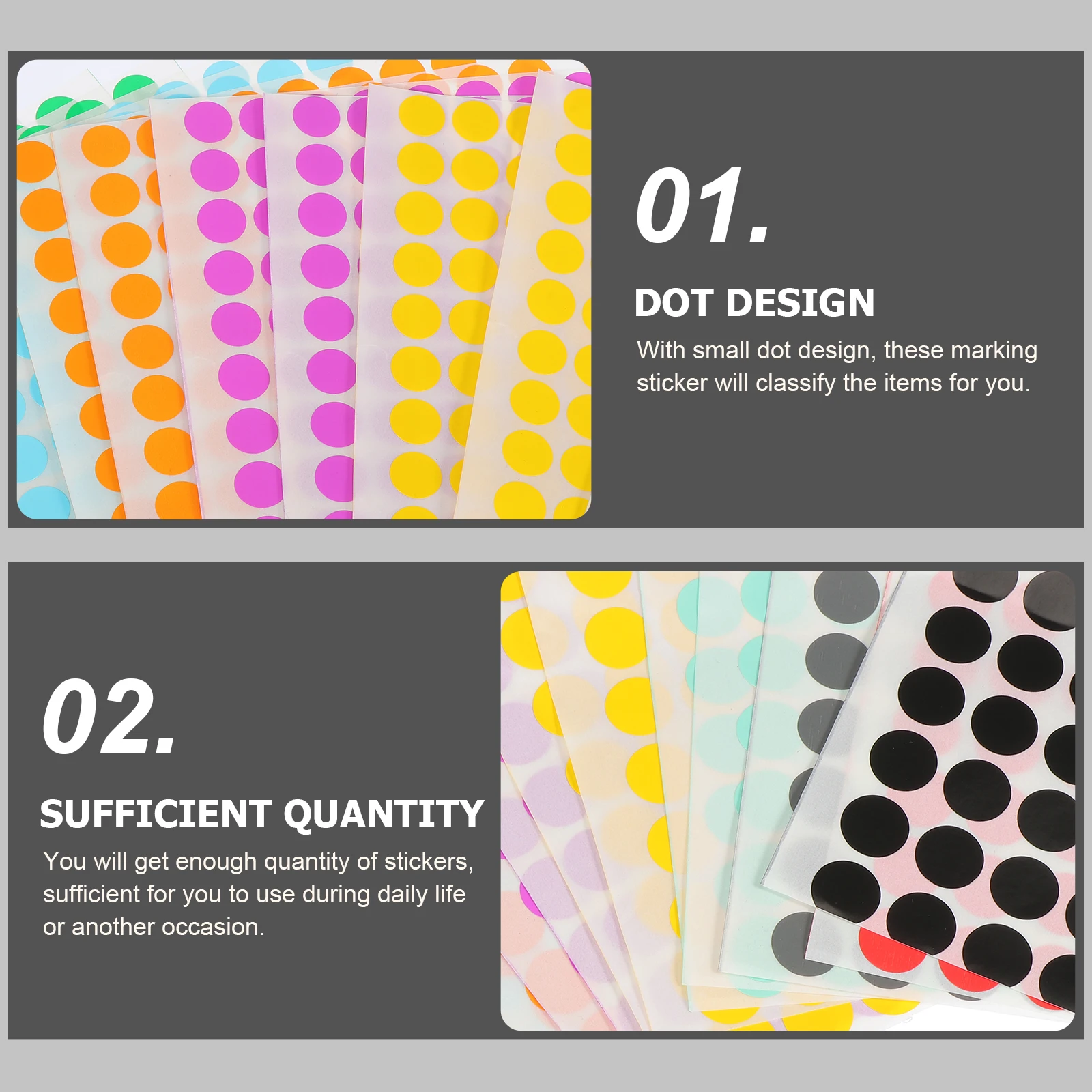 

Round Label Stickers Self-Adhesive Marking Dots for Seasonings Classification Home Storage Organization Practical Useful