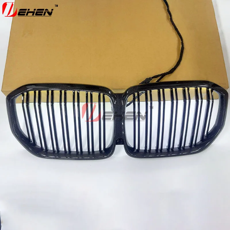 

Suitable for BMW 19-24 models X5 X6 X7 G05 G06 G07 true carbon fiber luminous medium mesh double wire grille
