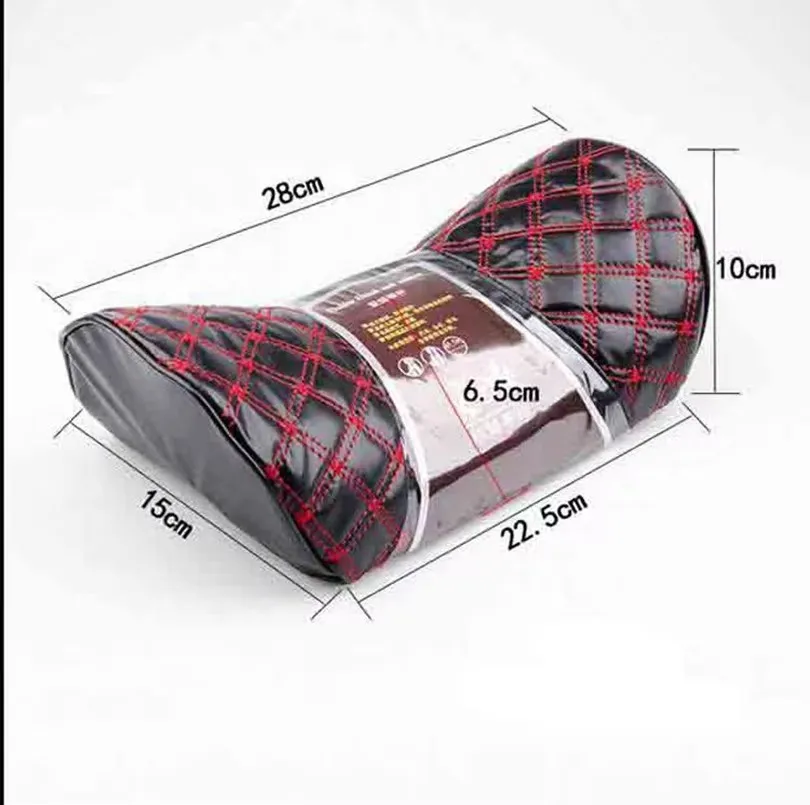 Red/White Line Car Headrest Pillow Auto Seat Cover Head Neck Rest Cushion Styling Red Wine Headrest Series Vehicle Accessory
