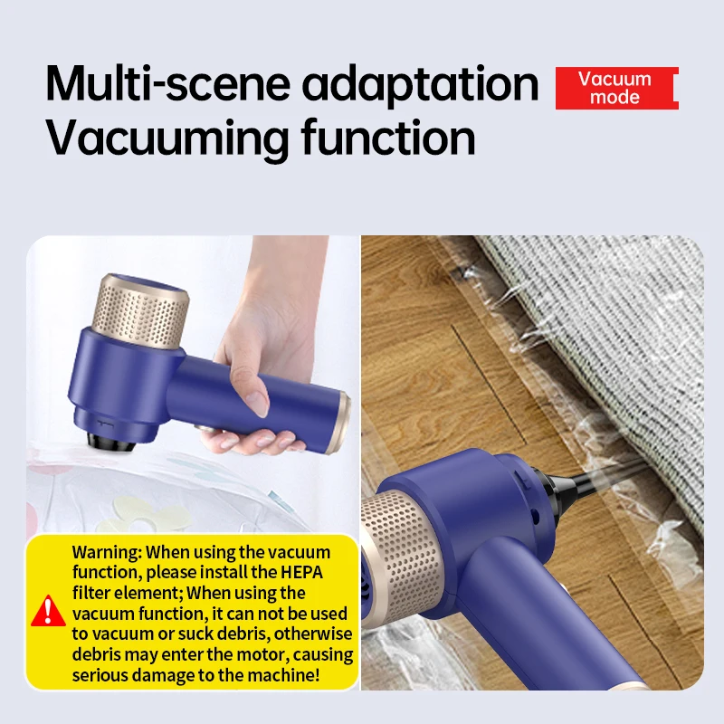 ใหม่มัลติฟังก์ชั่มือถือแบบพกพาไร้สายเครื่องดูดฝุ่นเป่า/ดูด/ปั๊ม/ชาร์จ 4 ใน 1 Home Office เครื่องดูดฝุ่นรถยนต์ 135C