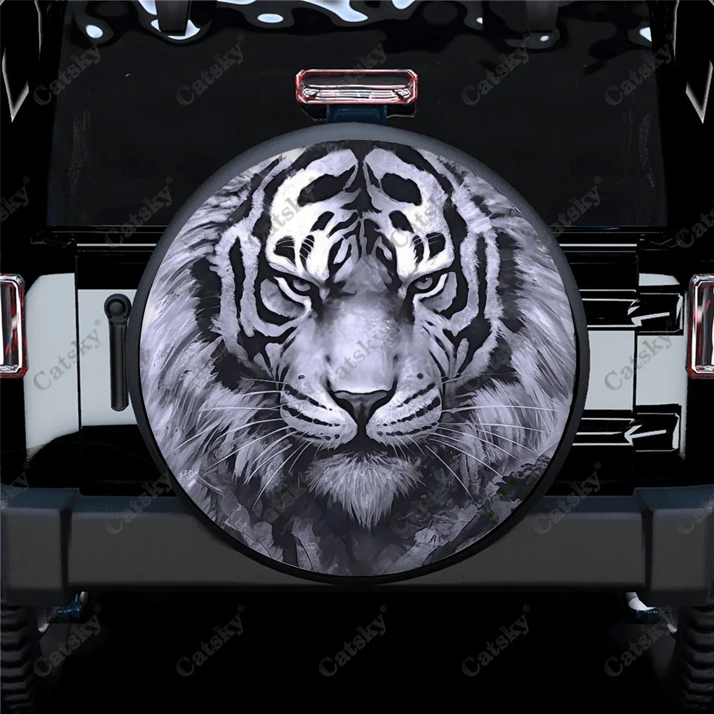

tiger Car Tire Cover Protection Dustproof Customized Universal Camper Off-Road Vehicle auto Personalized Car Tire Cover
