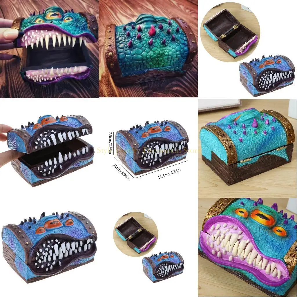 

D46E MIMIC DND DND RPG DICES BOX для многогранников Roleplaying Tabletop Gaming Monsters Home Decoration