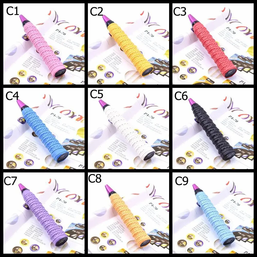 10 Pcs 0.75mm Tennis Badminton Racket Grips Fishing Rods Overgrip Tape Anti-Slip Bicycle Handlebar Overgrips Sport Sweatband