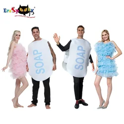 Eraspooky 재미 있은 성인 비누와 수세미 의상 할로윈 커플 의상 여성 목욕 공 코스프레 의상 카니발 파티 2 조각