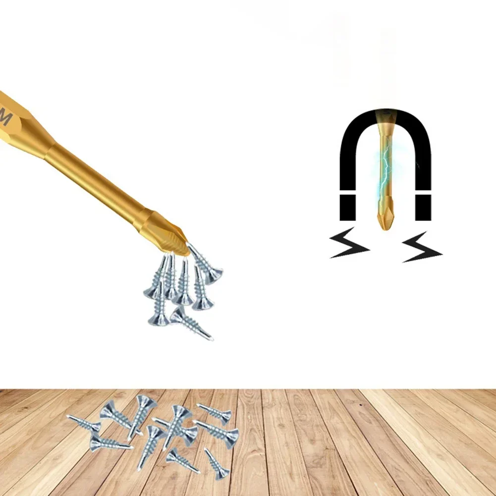 1pc cruz chave de fenda magnética bit para chaves de fenda elétricas e brocas manuais design antiderrapante para operações de alta resistência