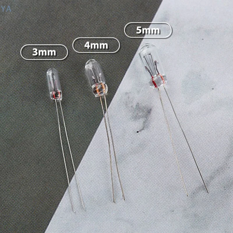 【YA】25PCS 5mm 4mm 3mm Clear 12V Mini Bulb Of Wheat Rice Bulbs Switch Button Bulbs Indicator Bulb Tungsten Lamp