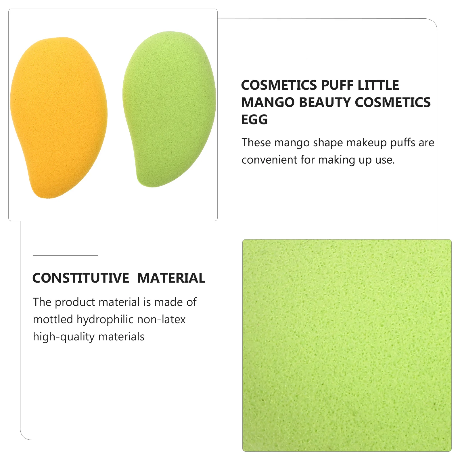 

2 pcs Mango-Shaped Makeup Soft Flexible Powder Applicators For Face Blusher Foundation Sensitive Skin Portable