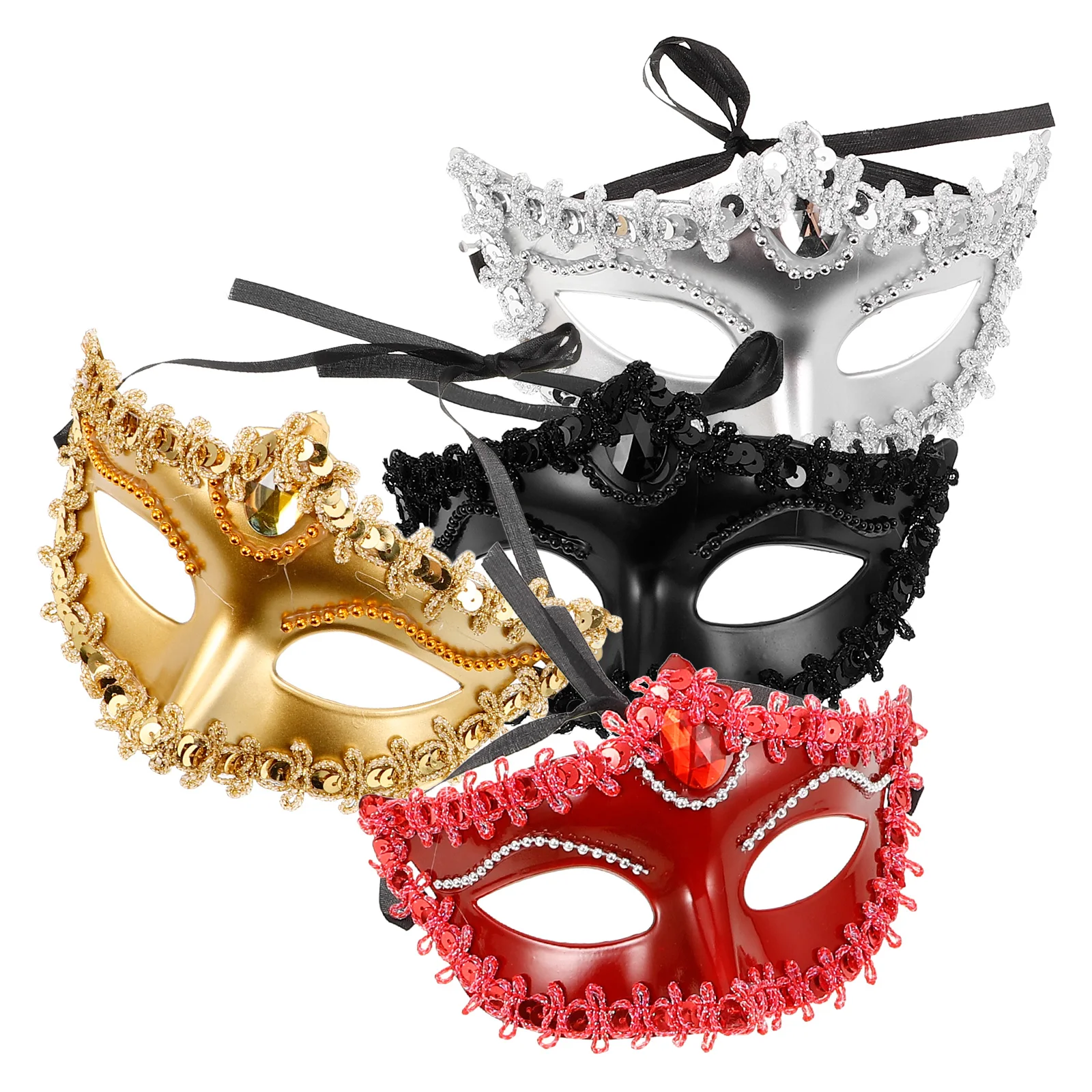 

4 Pcs Half Face Mask Stylish European Design Children Performance Party Masquerade Costume Decor Lightweight Plastic