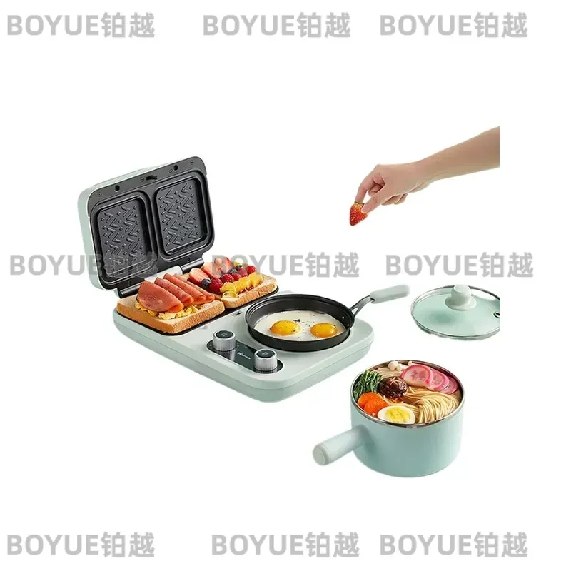 Multifunctional Sandwich Maker 4 in 1 Breakfast Machine Household Mini Toaster Waffle Iron Grill Light Food Processor for