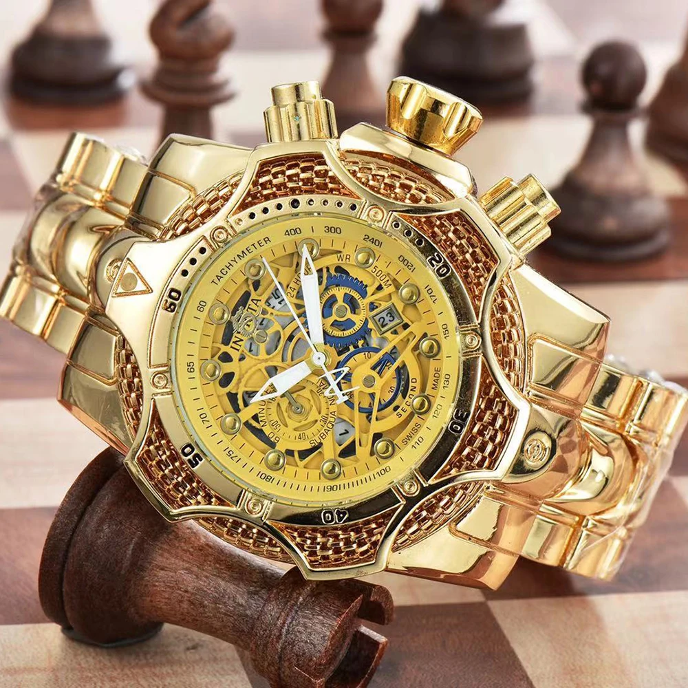 2023 Autumn New Watch Men\'s Quartz Watch Large Plate Multifunctional Alloy Strap Waterproof Casual Fashion Quartz Watch