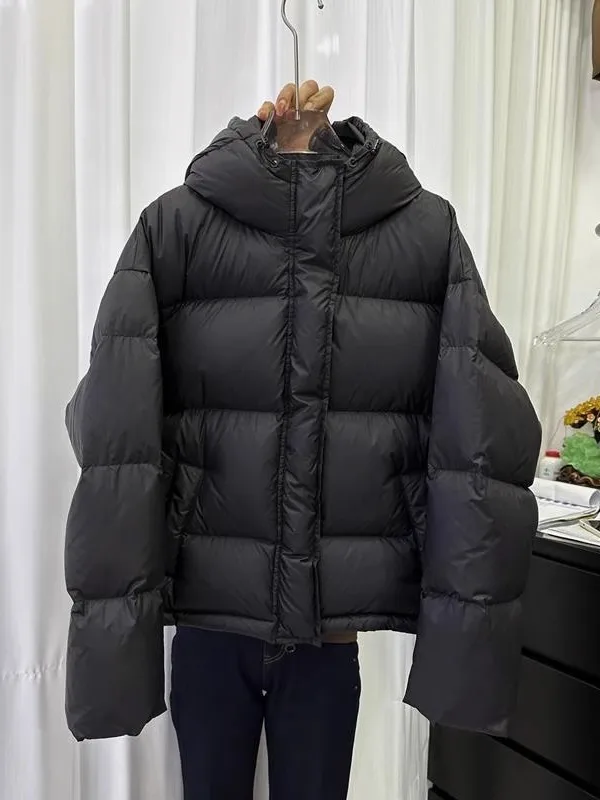 

Модная утепленная хлопковая куртка с капюшоном 2025 года, зимняя, в корейском стиле, свободного кроя, повседневная, универсальная, объемная, трендовая, с длинными рукавами