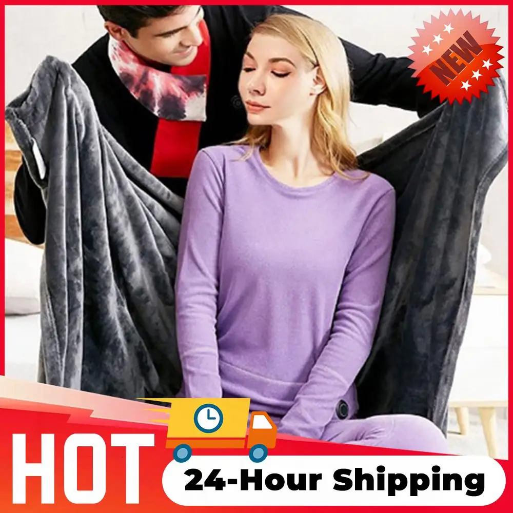 

Одеяло с электрическим подогревом USB, носимое одеяло с подогревом, регулируемое 3-уровневое теплое одеяло с подогревом, флисовое одеяло с подогревом, грелка для тела