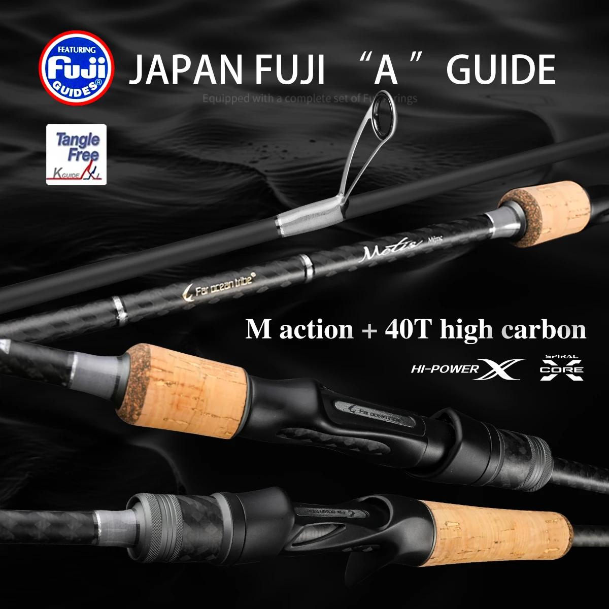 

Motis 1.8/2.1m 7 feet Carbon Spinning Rod 2 section M power rod Fuji guiding rings Casting bass lure fishing rod fast action