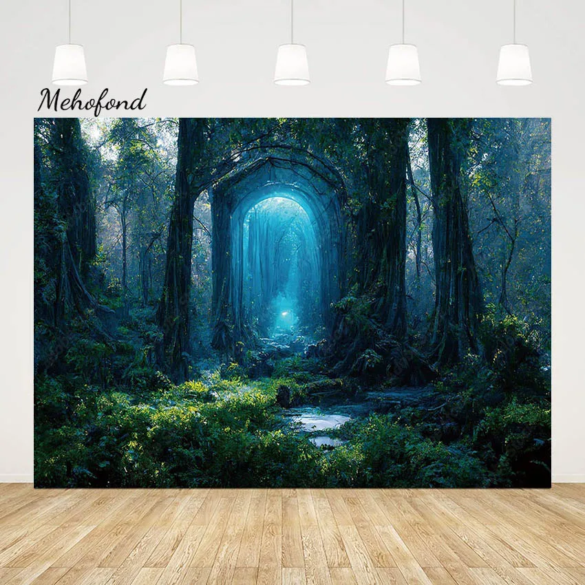 Mehofond Photography Background Magical Door Adult Maternity Birthday Party Backdrop Forest Tree Wonderland Decor Photo Studio