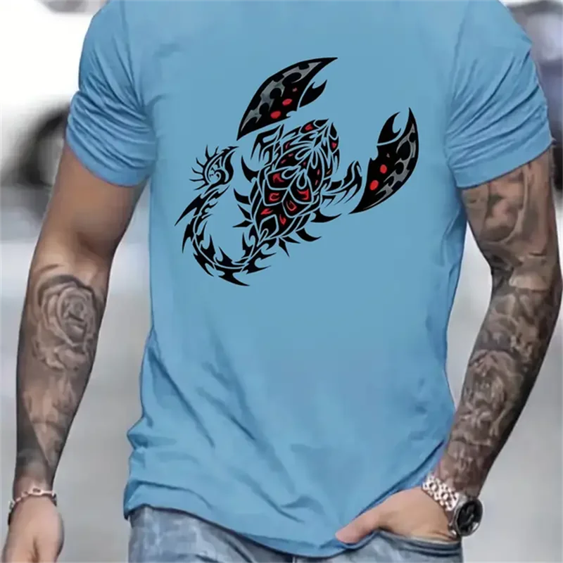 

3D Printed Scorpion Pattern Men's T-shirt Hip-hop Street Trend Clothing Summer Outdoor Leisure Sports O-neck Short Sleeved Top