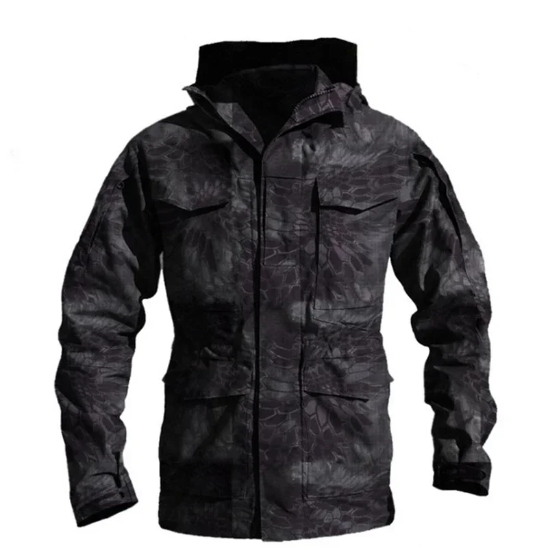 M65 UK   Clothes Outdoor Tactical Windbreaker Men Winter Autumn Waterproof Coat Hoodie Hunting Field Jacket