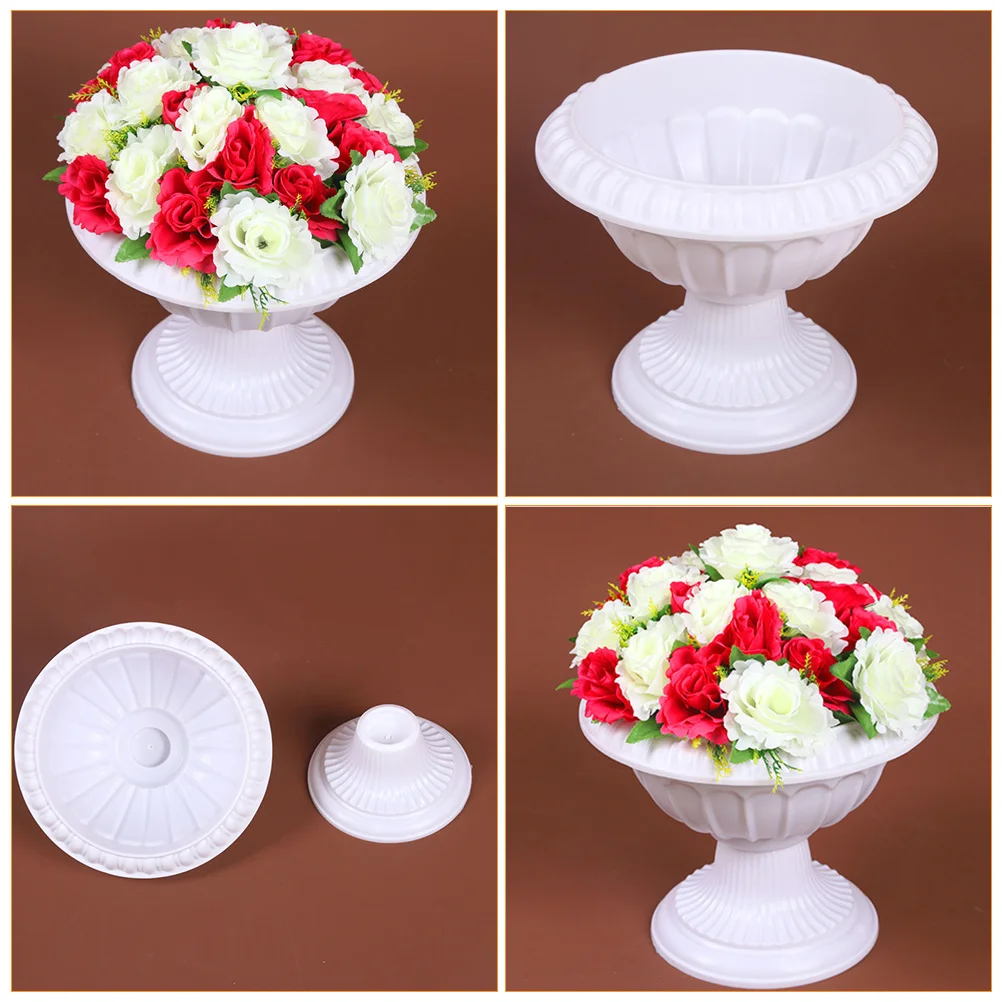 

2 Pcs Artificial Wedding Flower Pot Bride Vase Dried Pp Flowers Columns Decor Stand