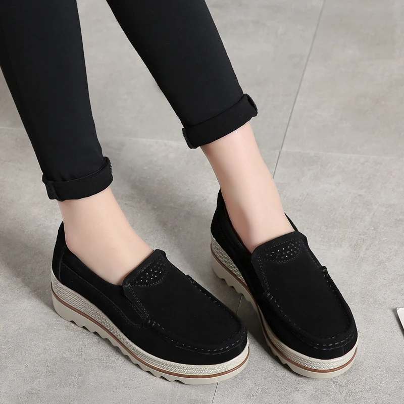 2022 Spring Women Flats Shoes Woman Platform Slip On Flats Sneakers Women Suede Ladies Tenis Loafers Moccasins Casual Shoes