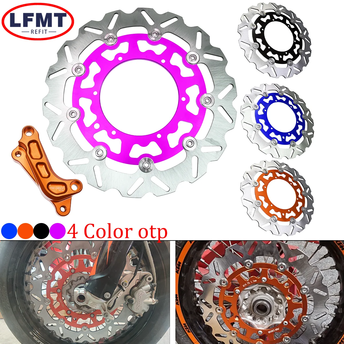 

Motorcycle 320MM 260MM Front Brake Disc Rotors Brake Caliper Adaptor Bracket For KTM XC XCF XCW SX SXF EXC EXCF Six Days 125-500