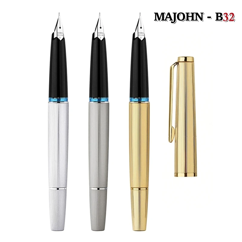 High quality MAJOHN B32 metal 0.5mm Nib Piston Fountain pen Office stationery fashion writing ink pens for birthday gifts