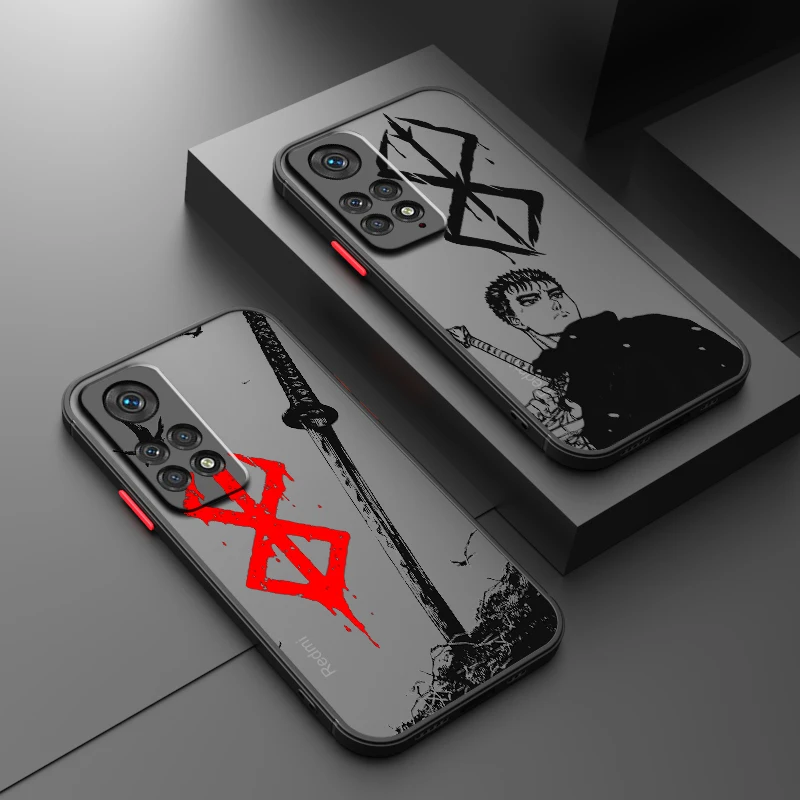 Berserk Popular Anime Art Frosted Translucent For Redmi 8 8A 9A 9C 9AT 9 9T 10X 10A 10C 10 11A 12C 12 13C 5G Funda Phone Case