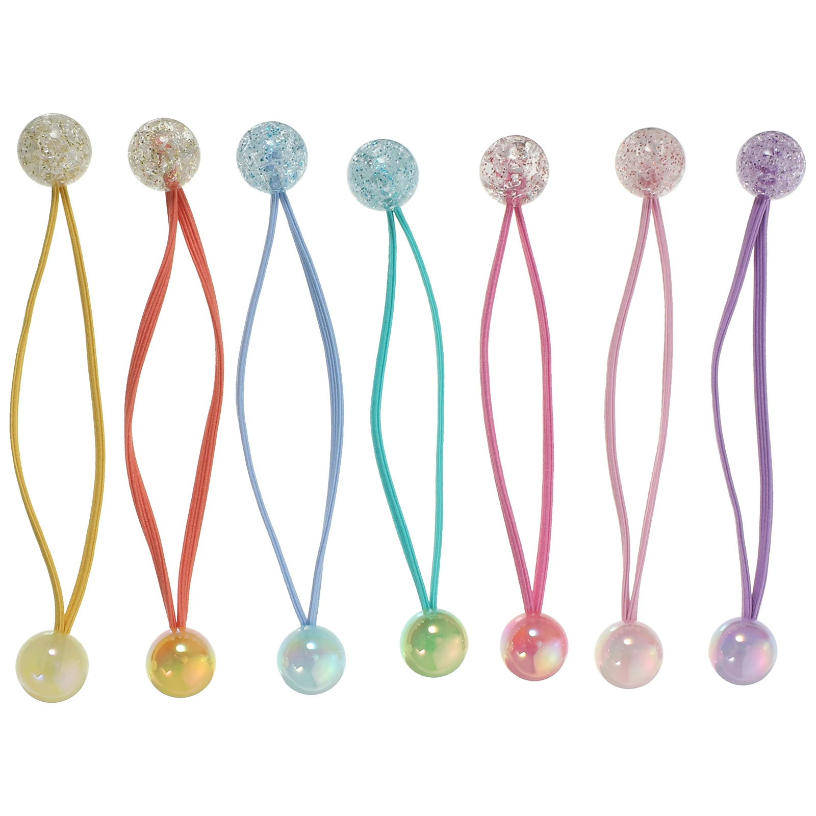 

14 pcs Hair Tie Elastic Ponytail Holders Candy Color Round Ball Hairbands for Girls Decorative Accessories Suitable for Thick