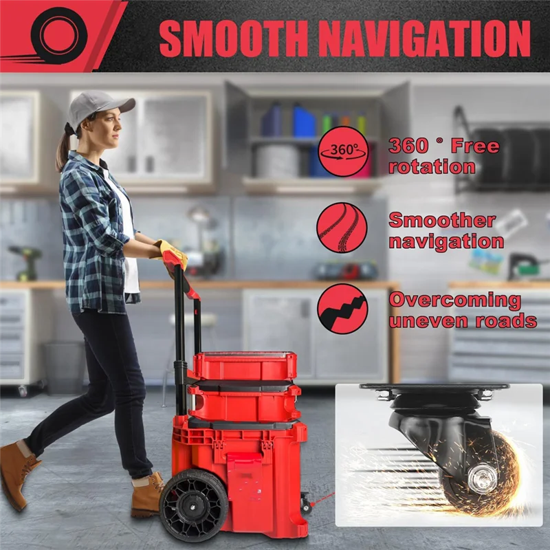 

BMBY-Structure Front Wheel Packaging Rolling Toolbox Packaging Toolbox Casters Easily Slide Navigation Folding