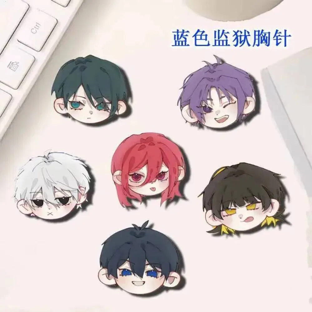 

6 шт., значок с синим замком в стиле аниме, брошь, булавка Isagi Yoichi Nagi Seishiro, одежда, украшение для рюкзака, персонализированная нагрудная бирка с лацканами