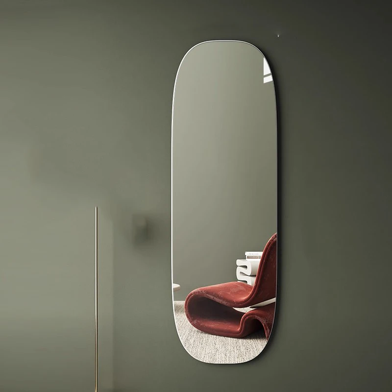 Wall Bathroom Mirror Makeup Oval Dressing Table Self Adhesive Nordic Mirror Bedroom Shower Espelhos Living Room Decorations
