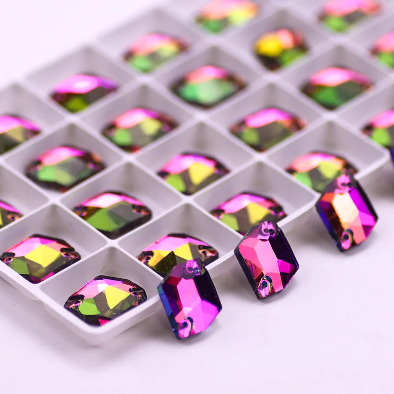 New Gradation Color Sew On Stone Applique Glass Crystal RhineStones Flat Back For Clothing /jewelry Design DIY/ Craft Dress