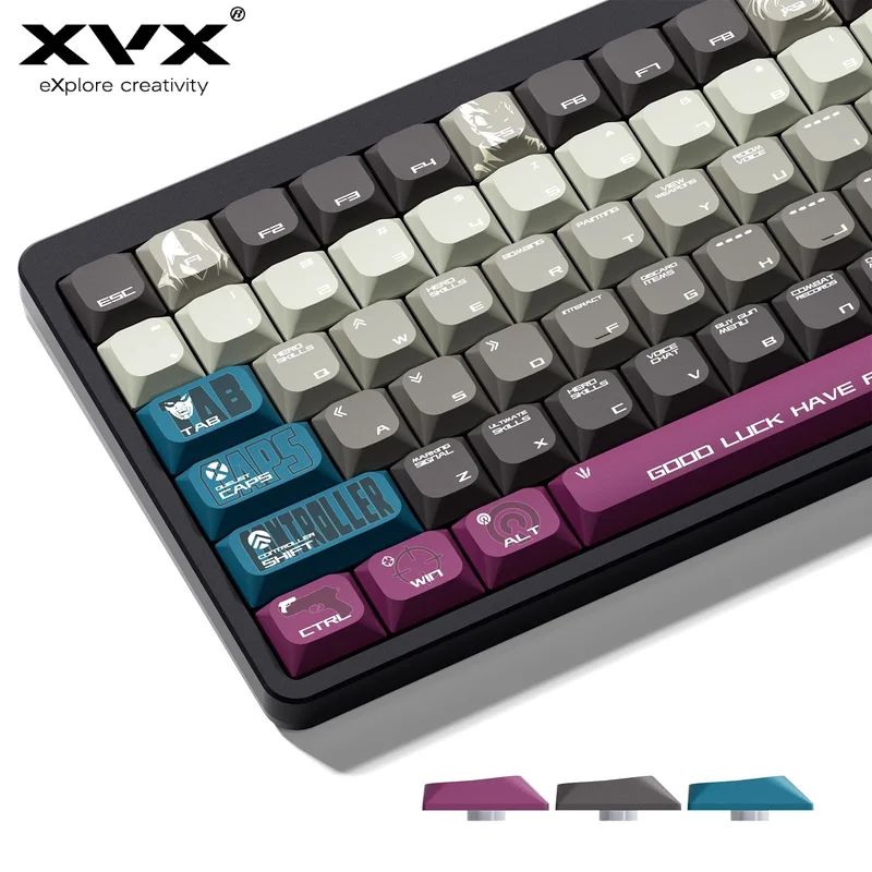 

XVX Valorant Low Profile Gradient Game Keycaps PBT Dye-Sub Keycap Compatible 61/64/68/84/87/96/108 Layouts Mechanical Keyboard