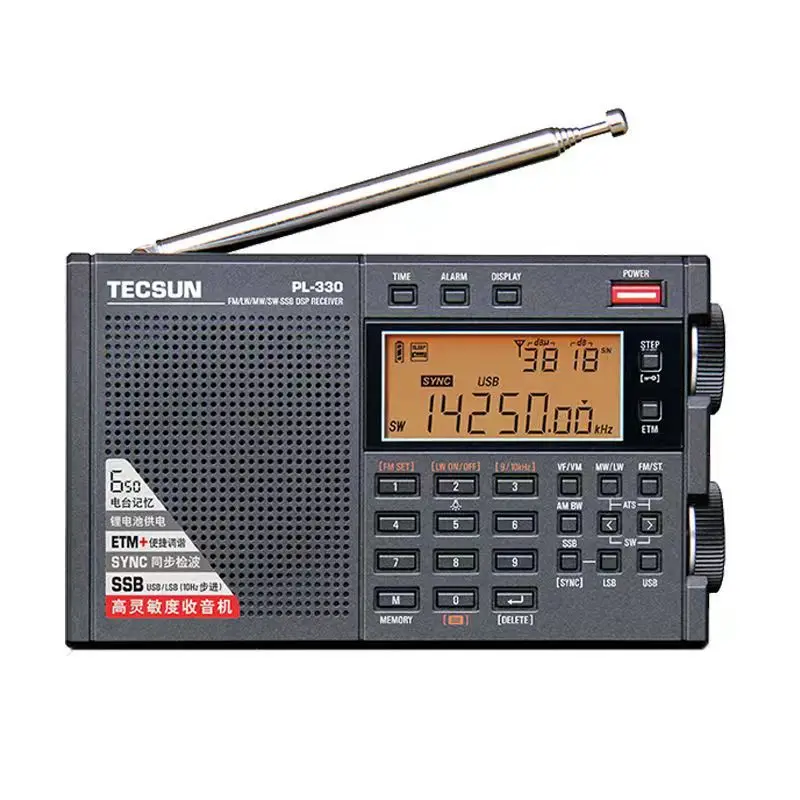 Tecsun PL990 Digital Worldband AM/FM Shortwave Longwave Radio with Single Side Band Reception & MP3 Player, Matte Black