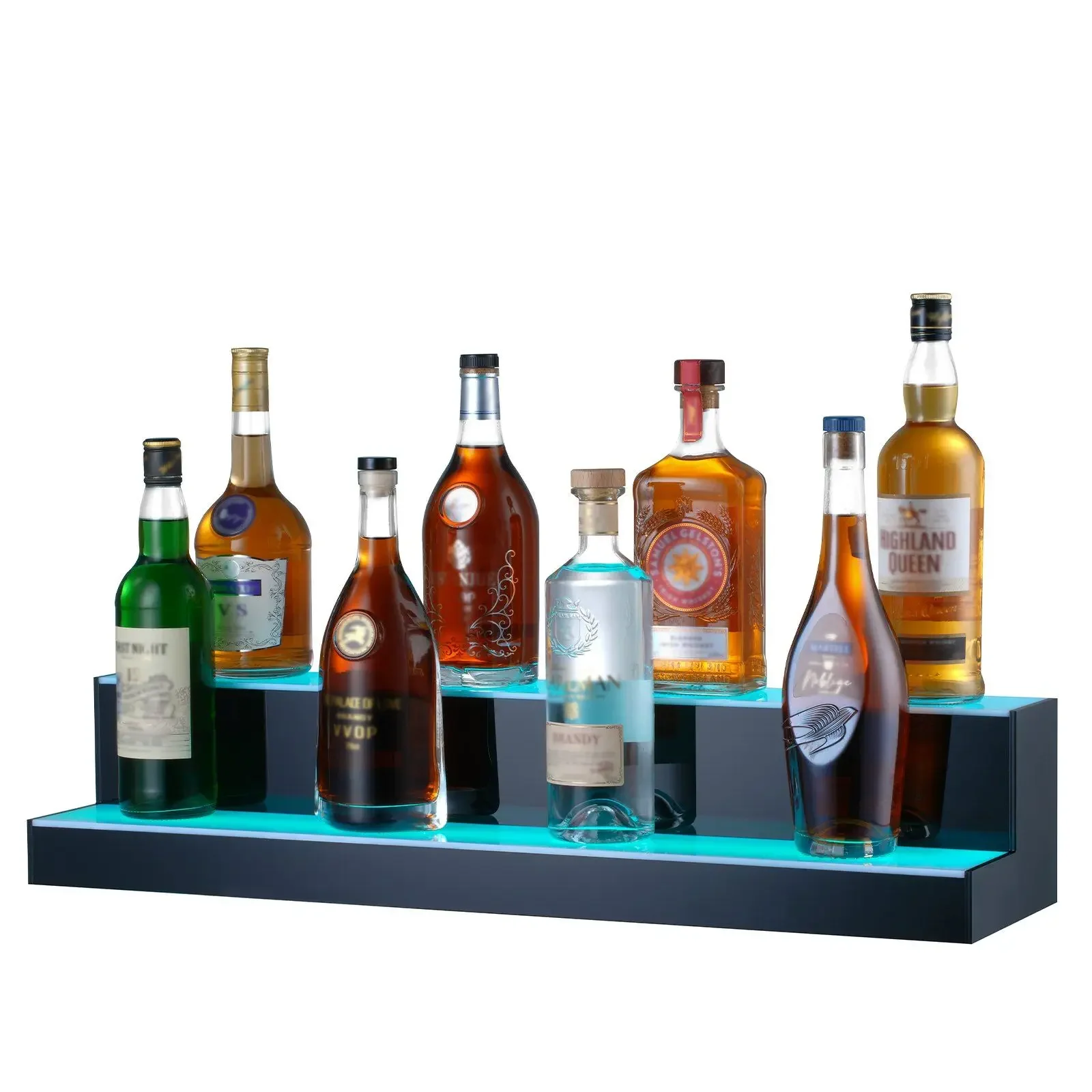 

"30" LED Liquor Shelf – Holds 16 Bottles – App/RF Remote with Timer (7-Color Lighting)"